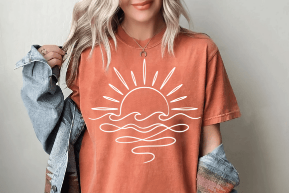 Boho Ocean Sun Tee: A Nature Graphic Shirt for Every Project