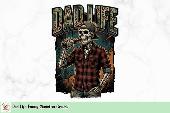 Dad Life Funny Skeleton Graphic: Injecting Humor into Modern Typography
