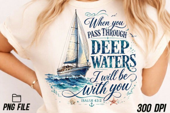 Deep Waters Christian Graphic PNG: A Designer's Faith-Based Asset