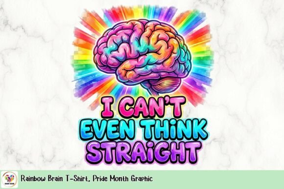 Rainbow Brain T-Shirt: Pride Month Graphic Design