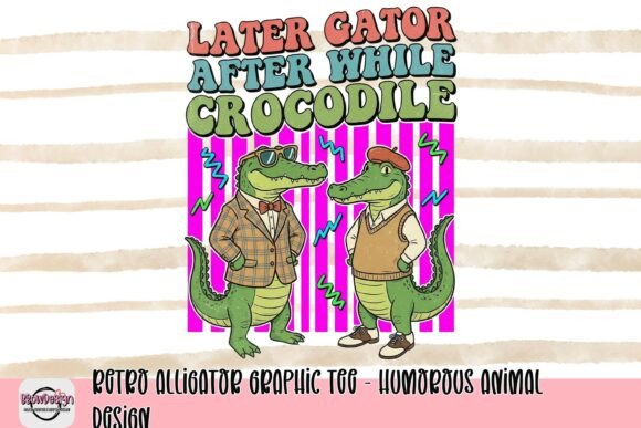 Retro Alligator Graphic Tee: A Splash of Reptilian Charm