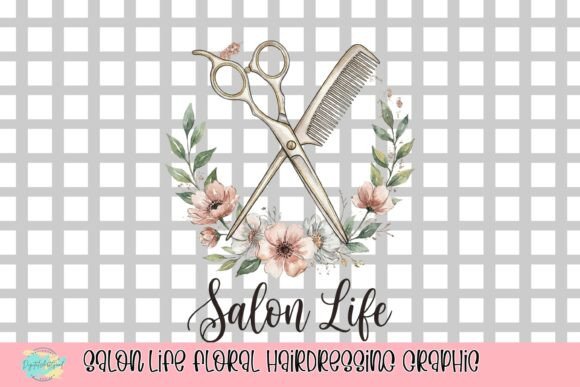Salon Life Floral Hairdressing Graphic: Branding with Elegance