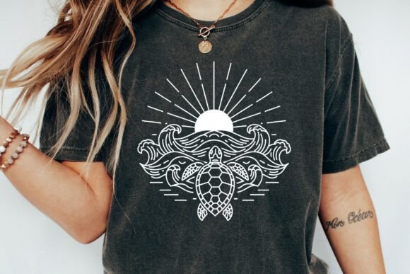 Sun Ocean Coastal Beach Graphic Tee: A Design Asset for Modern Brands