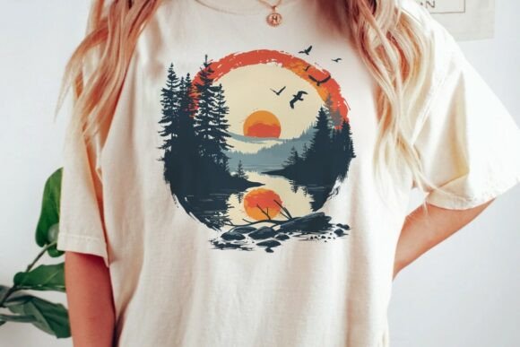 Sunset Forest Lake Birds Graphic PNG: A Designer's Guide