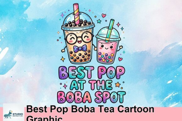 The Ultimate Pop Boba Tea Cartoon Graphic for Your Brand