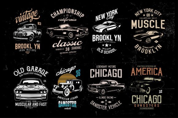 Timeless Rides: Vintage Classic Car Graphic T-shirt Design Bundle
