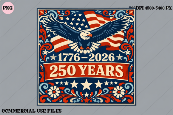 USA 250 Years Eagle Flag Graphic Design for Projects